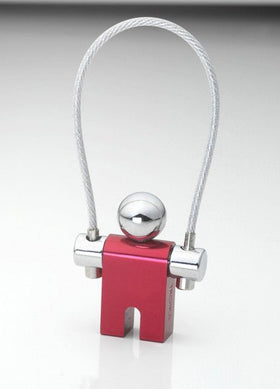 Troika nail friendly Jumper Keyring with wire loop in red