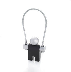 Troika nail friendly Jumper Keyring with wire loop in black