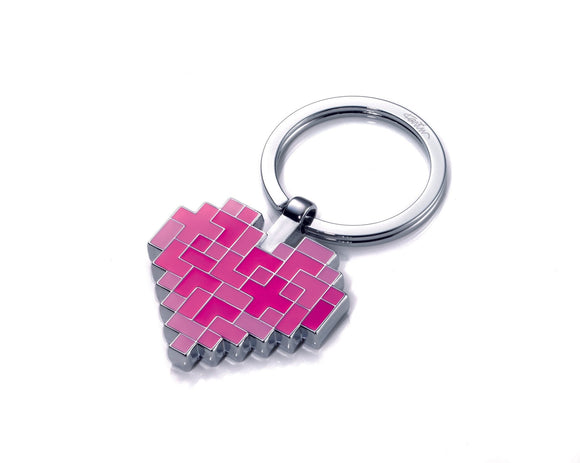 Troika Karim Rashid Digital Love Heart Charm Keychain Pink