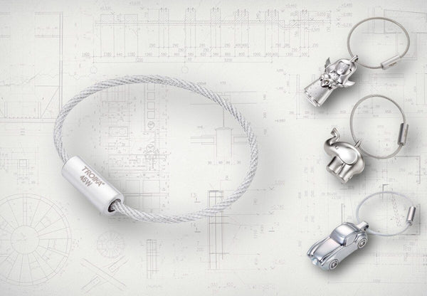 Troika Keychain Replacement Cable with Closure in Mat or Shiny