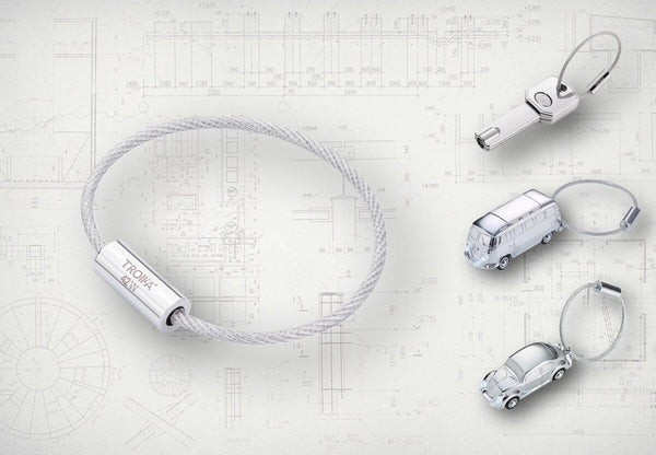 Troika Keychain Replacement Cable with Closure in Mat or Shiny