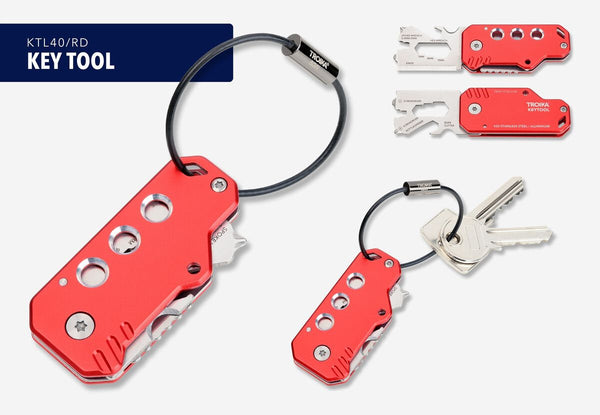 Troika KEYTOOL Pocket Multi-Tool With 11 Functions and  Keychain Loop