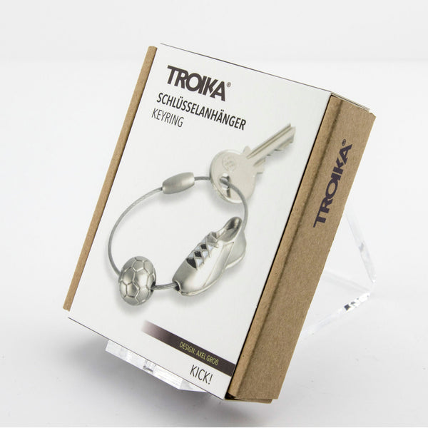 Troika Kick Soccer Ball and Cleats Keyring with Nail Friendly Loop