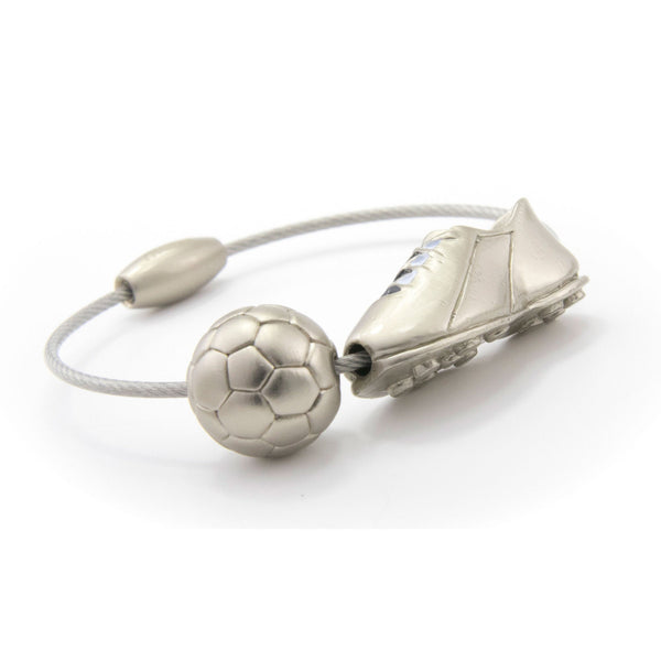 Troika Kick Soccer Ball and Cleats Keyring with Nail Friendly Loop