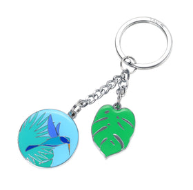 Troika Kolibri Keychain with Enameled Hummingbird Charm