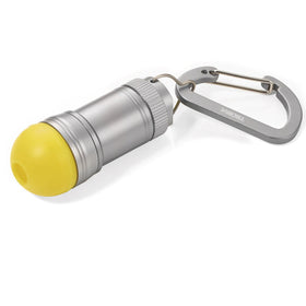 Troika Light Alarm, Mini LED Flashlight Keychain with Carabiner, TOR50/YE