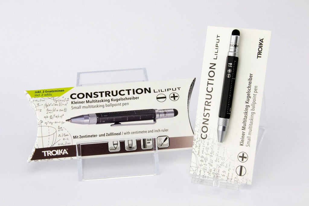 thumbnail image 2 of Troika Multitasking Ballpoint Pen (Small), Centimeter/Inch Ruler, Slotted/Phillips Screwdriver, Stylus (Yellow), Black Lead, Includes 2 Refills, Aluminium/ Brass/Steel, Matte, Yellow 2 of 14