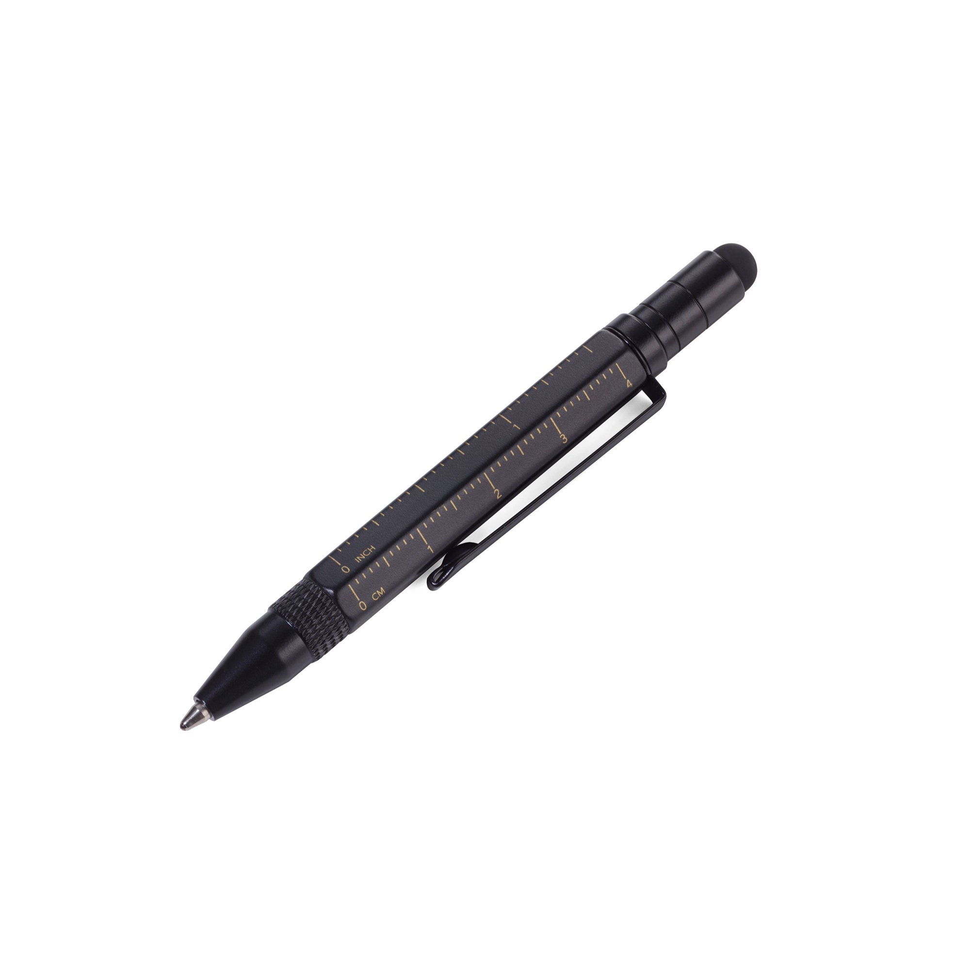 Troika Stylo à bille multitâche (petit), règle centimètre/pouce, tournevis plat/cruciforme, stylet (jaune), recharge noire, comprend 2 recharges, aluminium/laiton/acier, mat, jaune Troika Stylo à bille multitâche (petit), règle centimètre/pouce, tournevis plat/cruciforme, stylet (jaune), recharge noire, comprend 2 recharges, aluminium/laiton/acier, mat, jaune