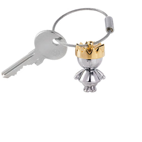 Troika Little King Charm Key Chain with Nail Friendly Loop