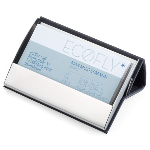 Troika Business Card Case and Stand (Black) in stand form, CDC15-04/BK