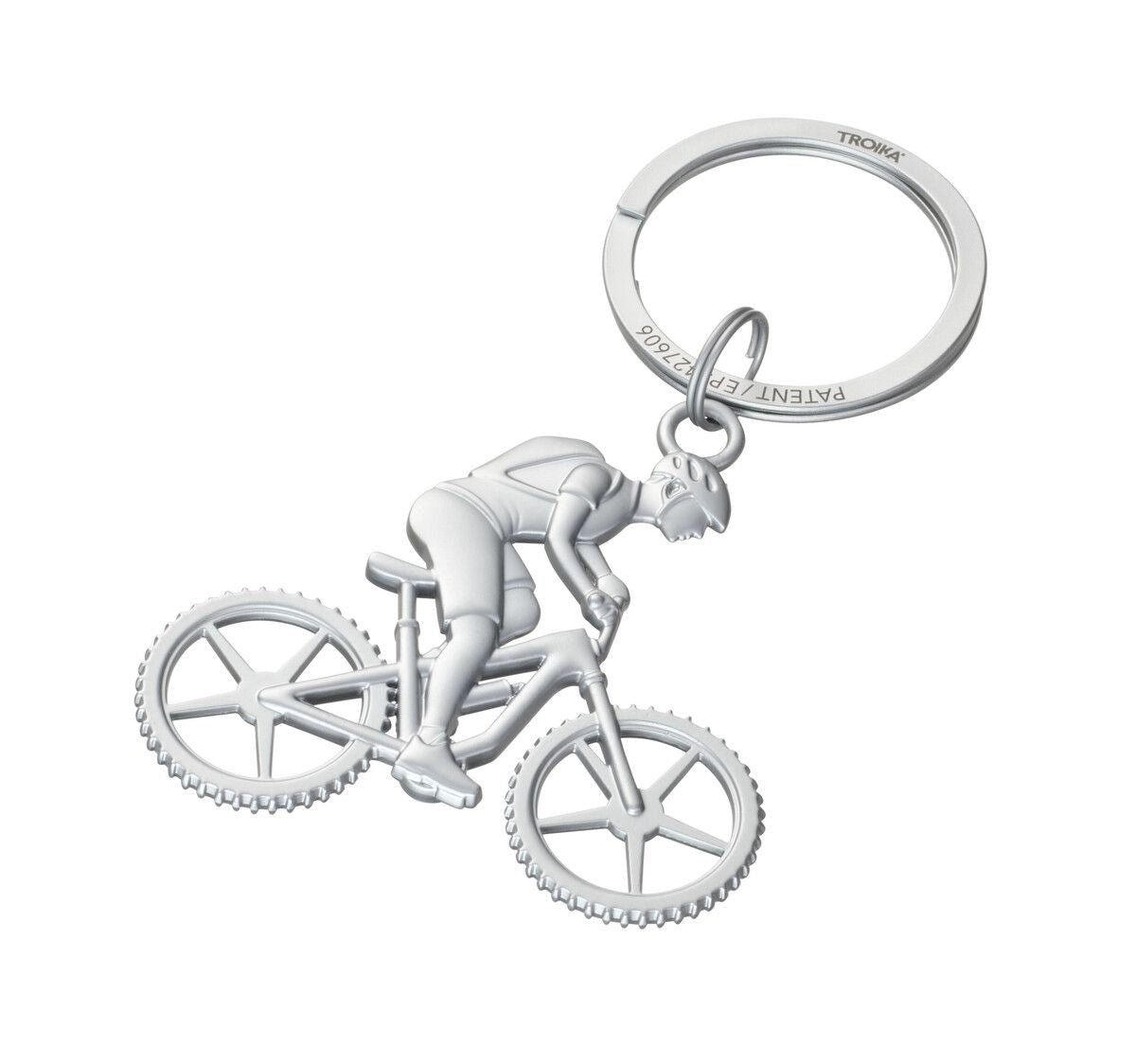 mountainbike schlüsselanhänger Troika Mountain Bike Keychain – Metal Cyclist Keychain