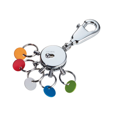 Troika Patent Quick Release Keyring with Color Aluminum Tabs. Chrome Finish Item KYR61/CH