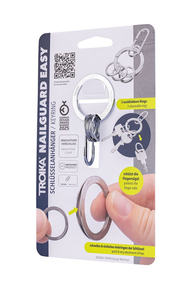 Troika NAIL GUARD EASY Keychain – Stainless Steel with Carabiner