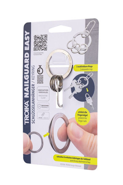 Troika NAIL GUARD EASY Keychain – Stainless Steel with Carabiner