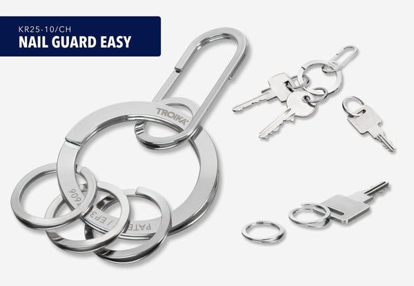 Troika NAIL GUARD EASY Keychain – Stainless Steel with Carabiner
