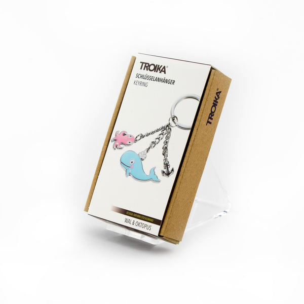 Troika Ocean Friends Keychain with Whale and Octopus Charm