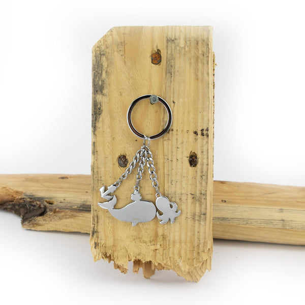 Troika Ocean Friends Keychain with Whale and Octopus Charm