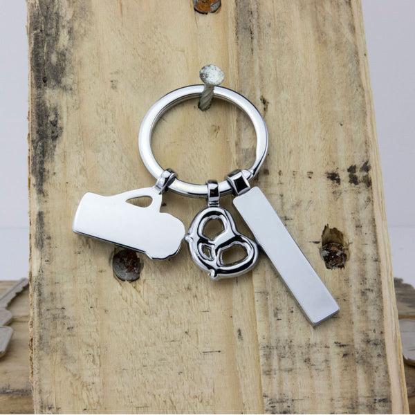 Troika Oktoberfest Charm Keychain with Beer Stein and Pretzel