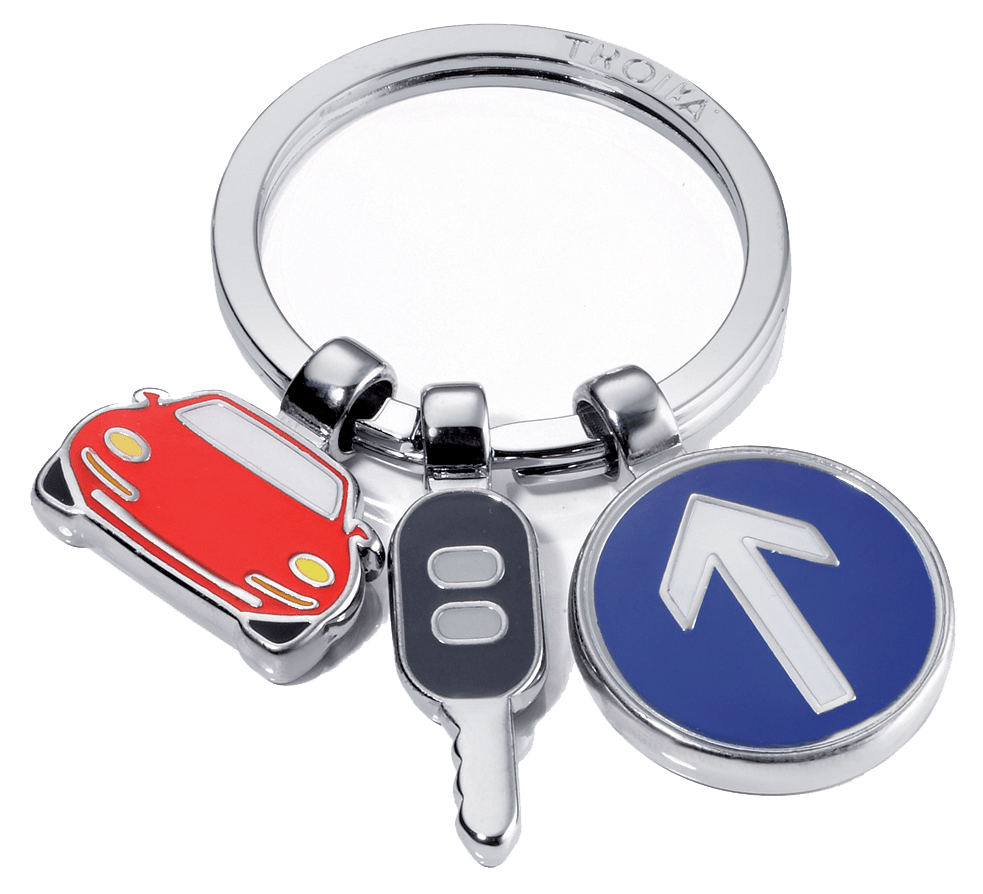 Road Sign Keychain Troika On the Road, Keychain with Road Trip Charms | Troikaus.com