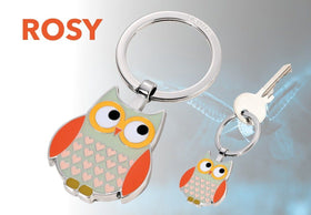 Troika Owl Charm Keychain Grey
