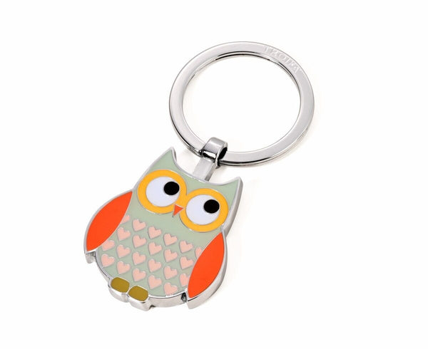 Troika Owl Charm Keychain Grey