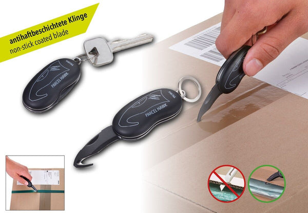 Troika Parcel Hawk Ingenious Safety Box Cutter Tool Keyring