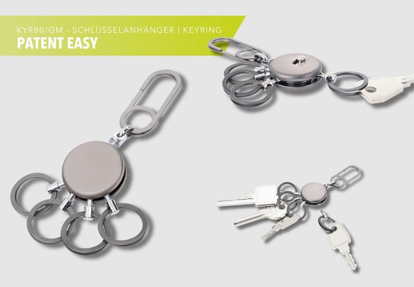 Troika PATENT EASY Quick Release Nail-Guard Rings Keychain in Two Finishes