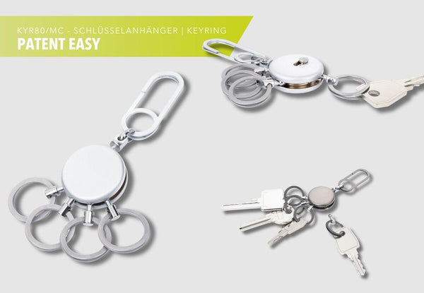 Troika PATENT EASY Quick Release Nail-Guard Rings Keychain in Two Finishes