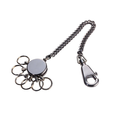 Troika Patent Quick Release Keychain with Security Belt Chain Black Chrome Finish