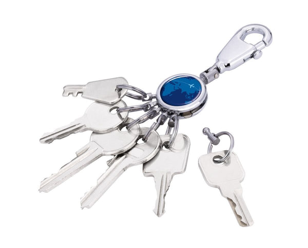 Troika Patent Valet Keyring Chrome Around The World