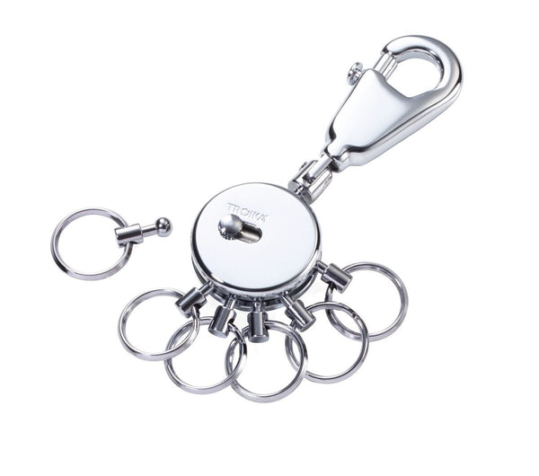 Troika Patent Valet Keyring Chrome Around The World