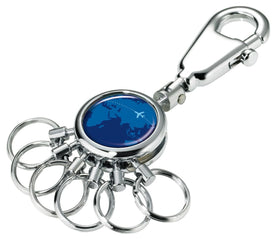 Troika Patent Valet Keyring Chrome Around The World