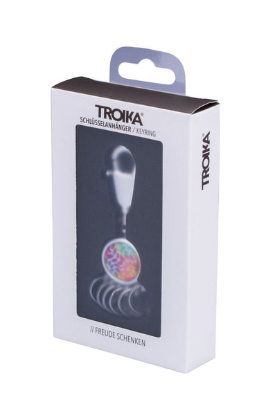 Troika Patent Valet Keyring Chrome Colorful Leaves