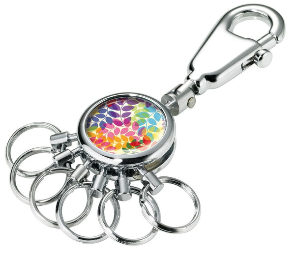 Troika Patent Valet Keyring Chrome Colorful Leaves
