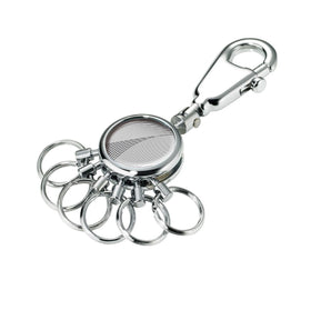 Troika Patent Valet Keyring Chrome Geometric Waves