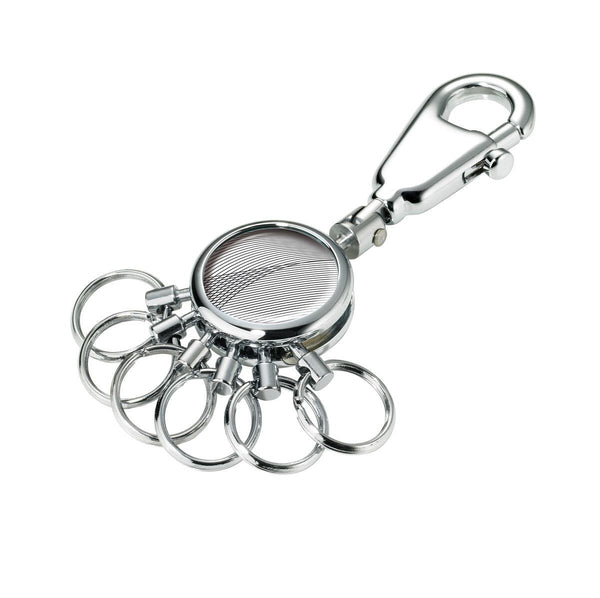 Troika Patent Valet Keyring Chrome Geometric Waves