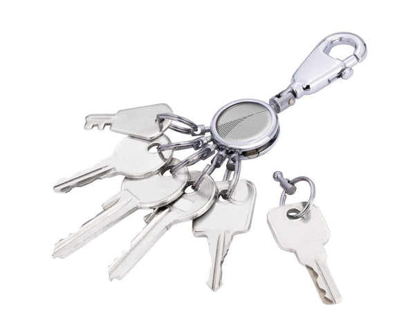 Troika Patent Valet Keyring Chrome Geometric Waves