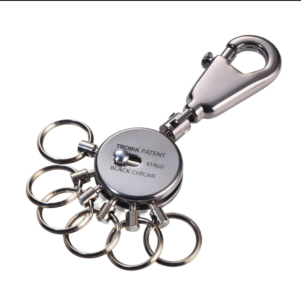 Troika Patent Multi-ring Keyring Black Chrome Finish