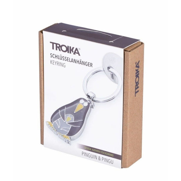 Troika Penguin with Chick Charm Keychain