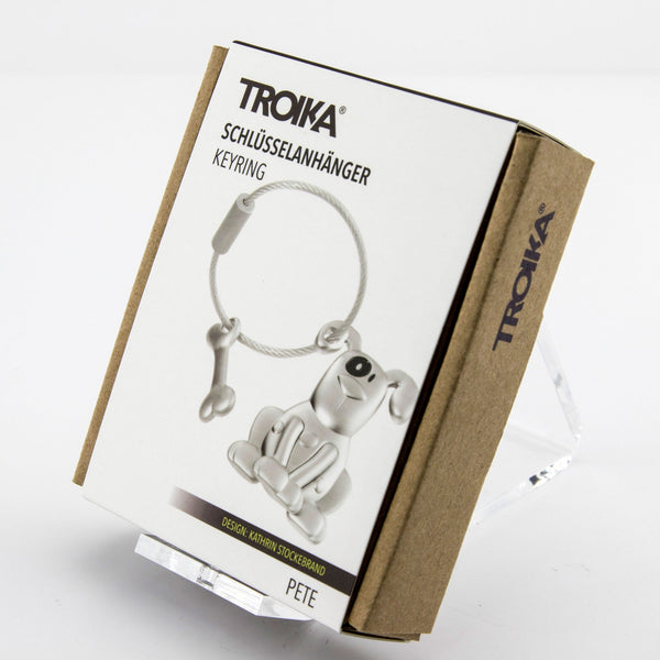 Troika Pete the Dog Charm Keychain with Nail Friendly Loop