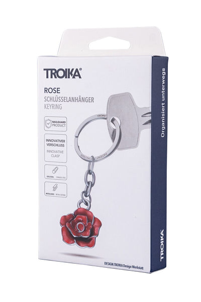 Troika ROSE Keychain – 3D Floral Design with NAILGUARD Ring