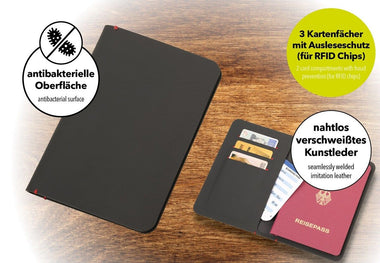Troika Slim Pass, Slim Profile Passport Cover with RFID Protection and Anti Bacterial Coating