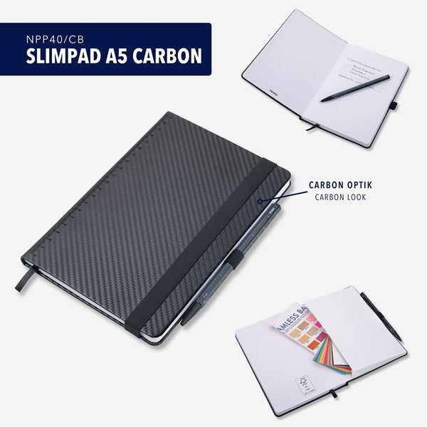 Troika SLIMPAD A5 Dot Grid Notebook with Construction Basic Pen Black
