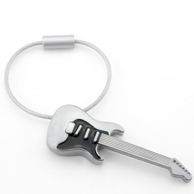 Troika Strat Am Electric Guitar Keychain with Nail Friendly Loop