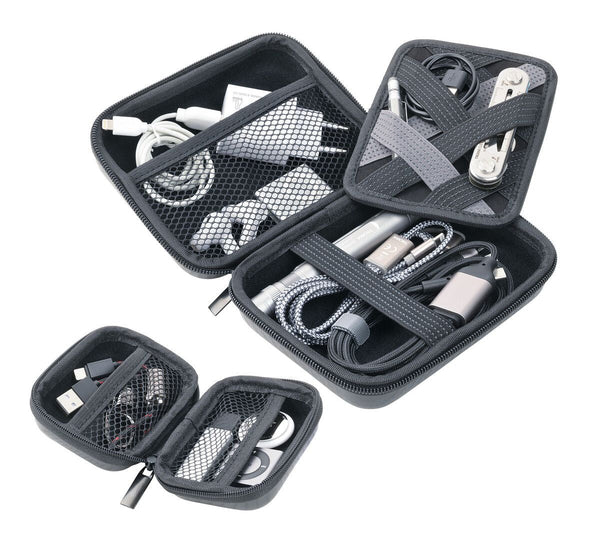 Troika Take Two Protective Set of Hard Cover Zip Around Storage Organizers