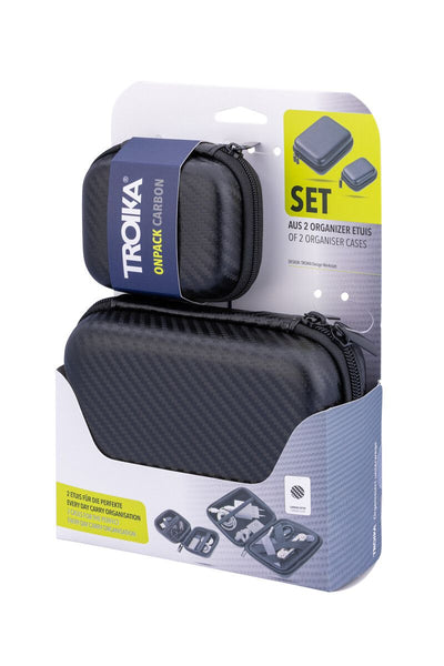 Troika Take Two Protective Set of Hard Cover Zip Around Storage Organizers