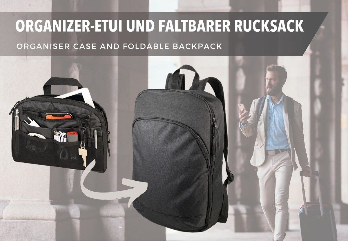 backpack travel organizer Troika TRANSFORM PACK Tech Organizer Converts to Backpack