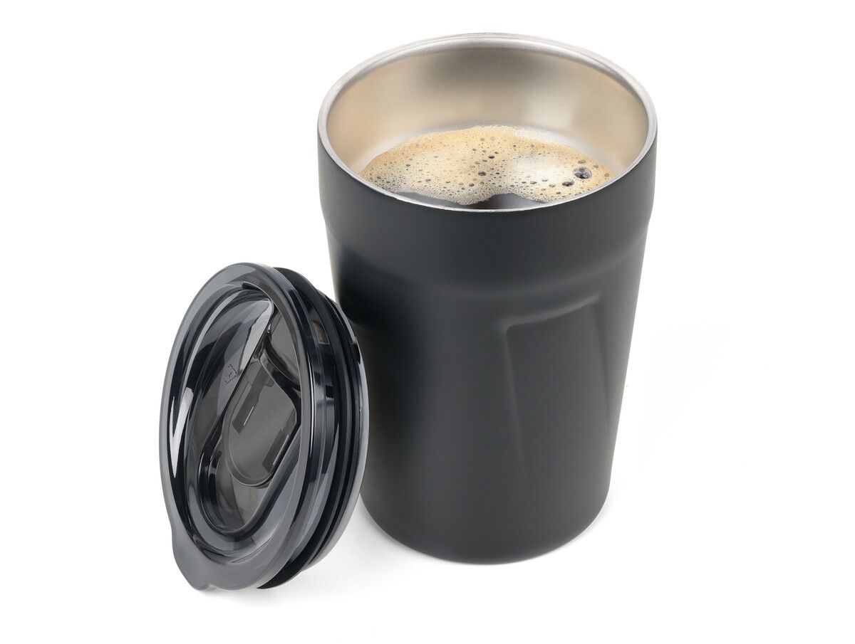 Thermobeker Coco- 150 ml | Gerecycled RVS | Compact | Dubbelwandig | Herbruikbaar | Zwart Thermobeker Coco- 150 ml | Gerecycled RVS | Compact | Dubbelwandig | Herbruikbaar | Zwart