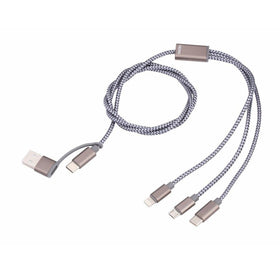 Troika Trident 3 in 1 USB Charging Cable USB, USB C and Lightening Cable