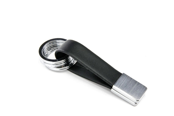 Troika Twister Quick Release Strap Keychain with Three Rings - Black